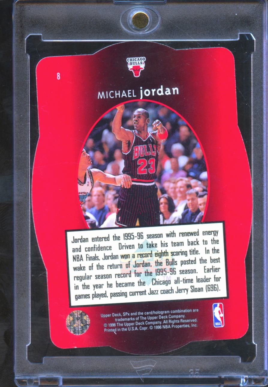 Michael Jordan 1996 Upper Deck SPx GOLD #8 Chicago Bulls