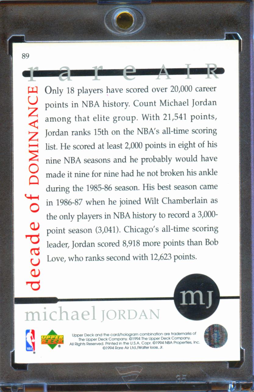 Michael Jordan 1994 Upper Deck Menendez Brothers Decade of Dominance #89 Bulls