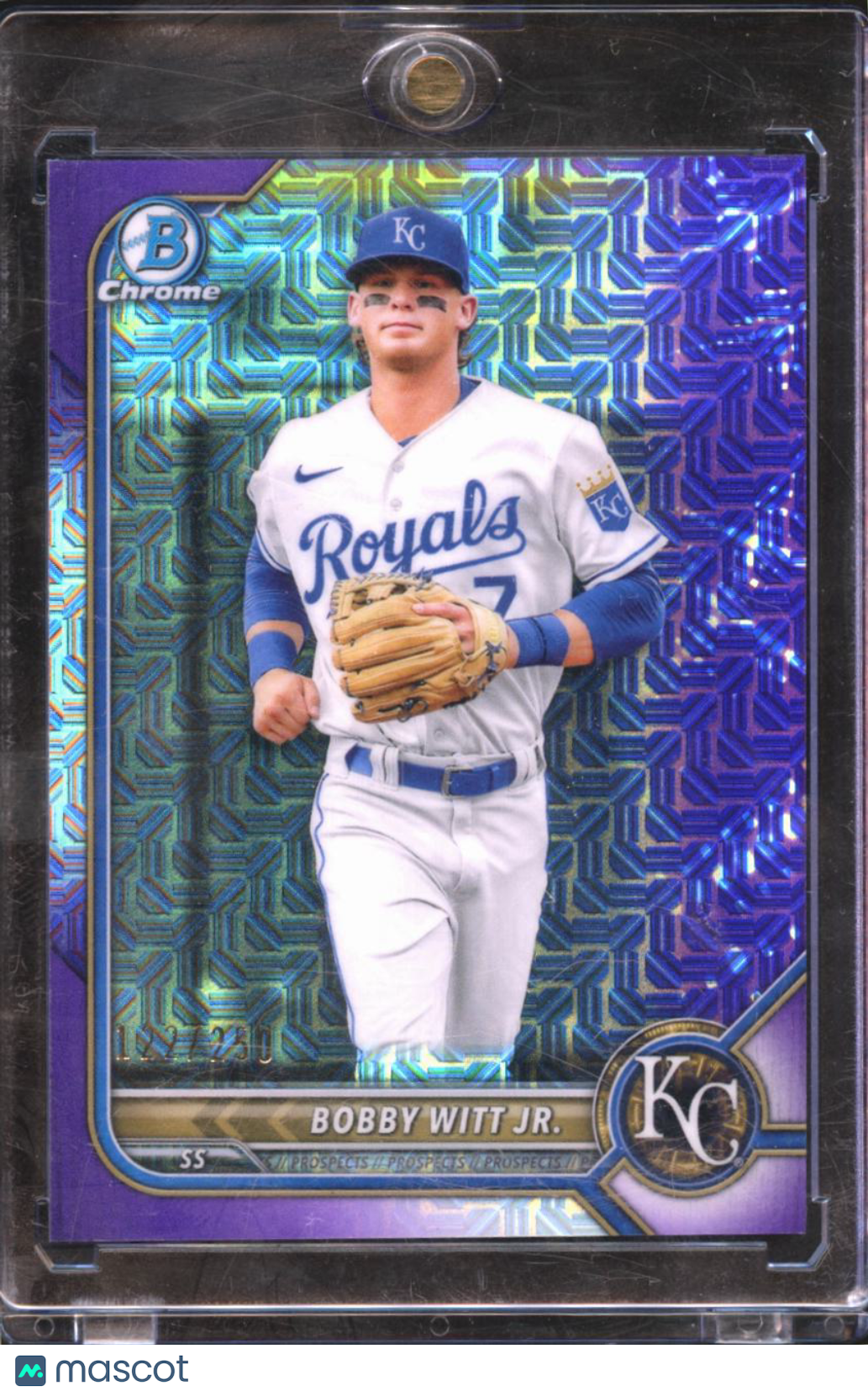 Bobby Witt Jr. 2022 Bowman Chrome Purple Mega Box Refractor 122/250 KC Royals