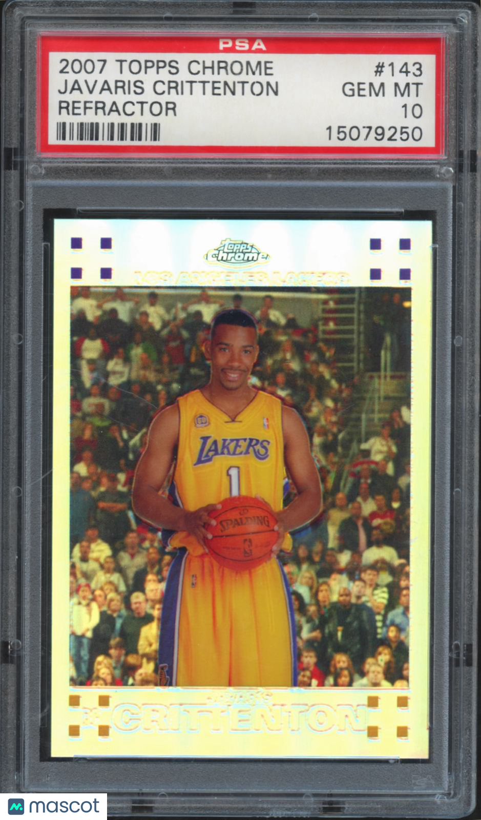 Javaris Crittenton 2007-08 Topps Chrome Refractor Lakers 699/1499 PSA 10