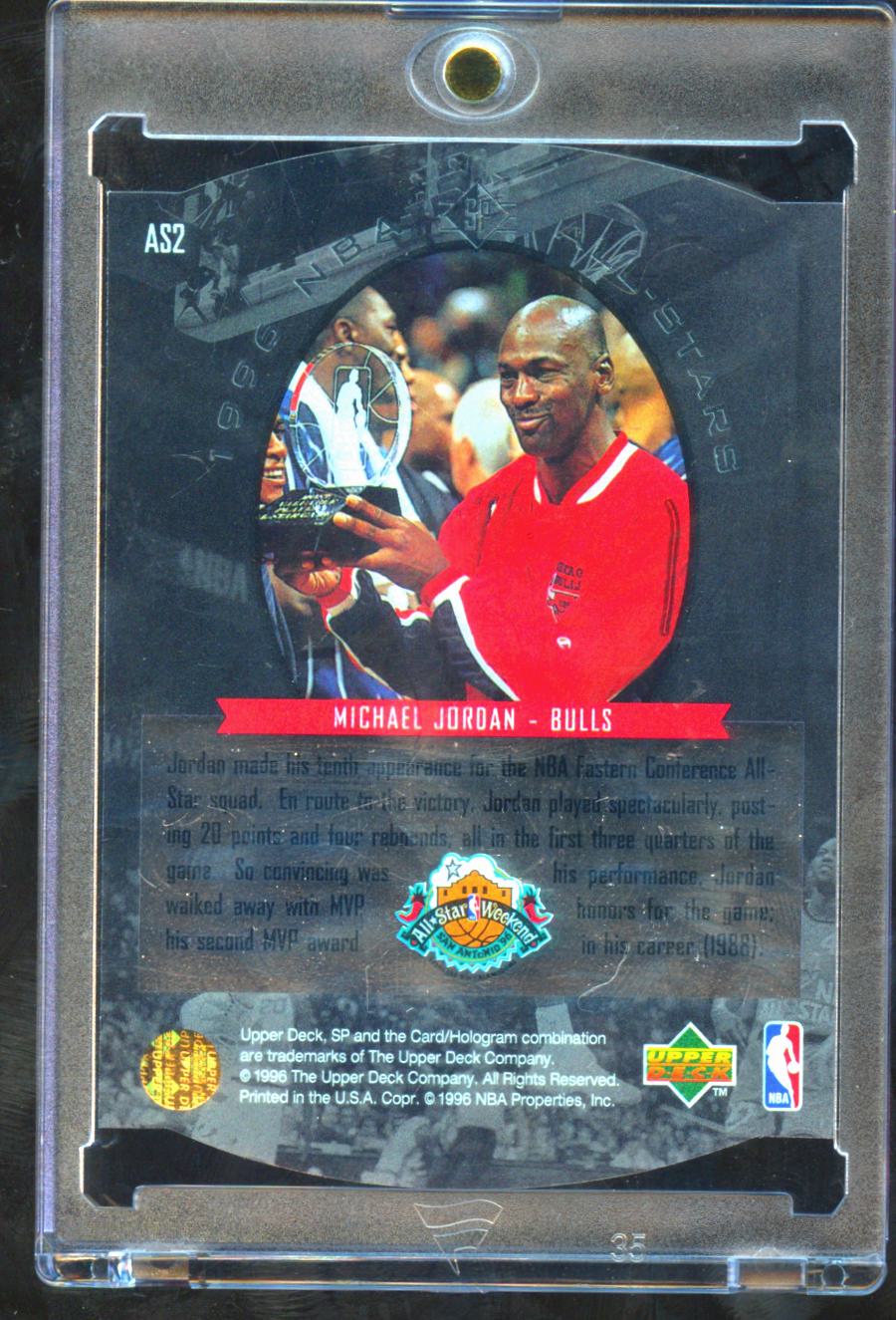 Michael Jordan 1996 Upper Deck NBA All-Stars Die-Cut #AS2 Chicago Bulls
