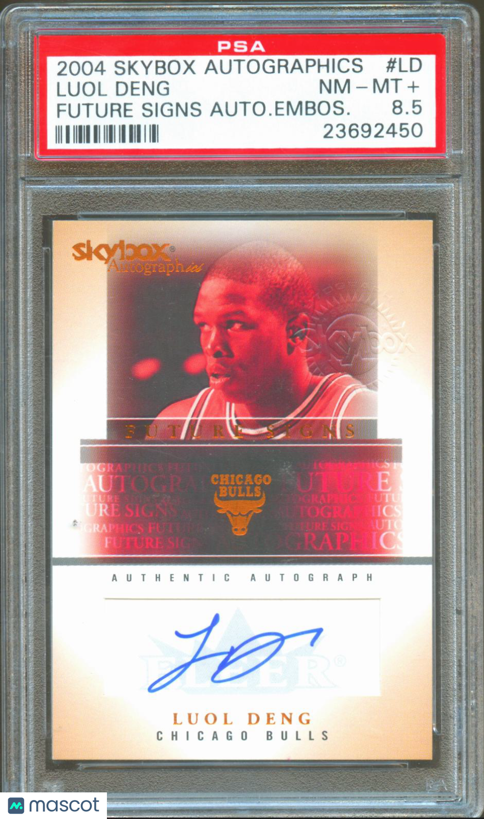 Luol Deng 2004-05 Skybox Autographics Auto Autograph Chicago Bulls 14/85 PSA 8.5