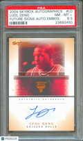 Luol Deng 2004-05 Skybox Autographics Auto Autograph Chicago Bulls 14/85 PSA 8.5