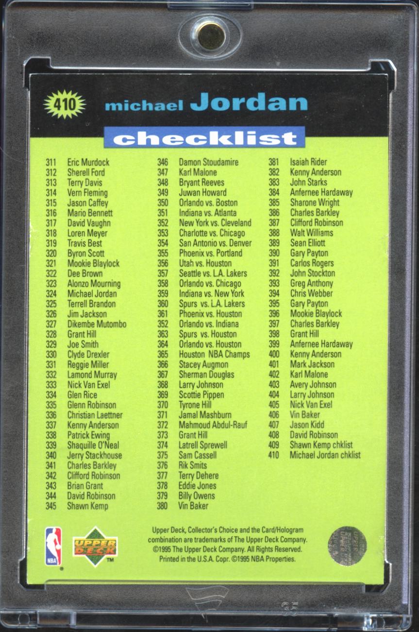Michael Jordan 1995 Upper Deck Collector's Choice Players Club Platinum Bulls