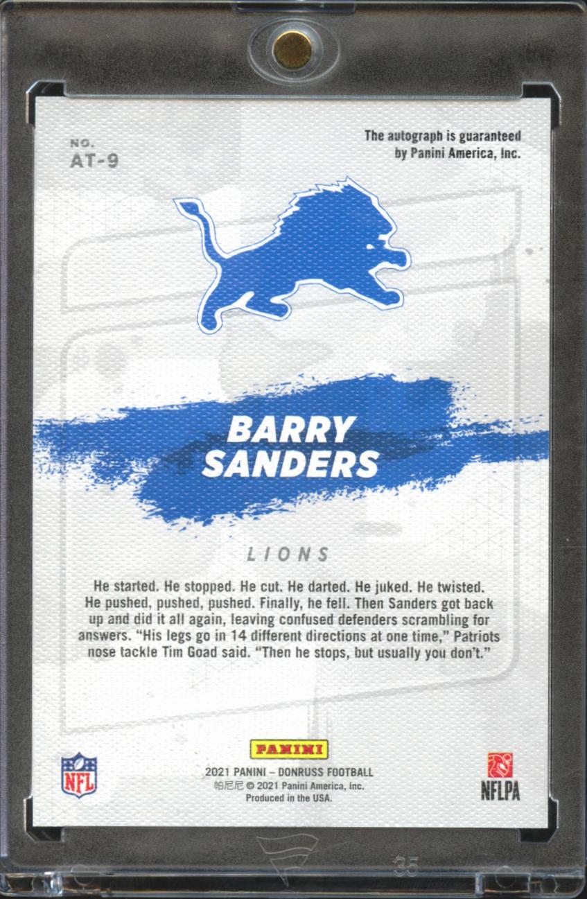 Barry Sanders 2021 Donruss Gridiron Kings All-Time Auto Autograph 10/25 Lions