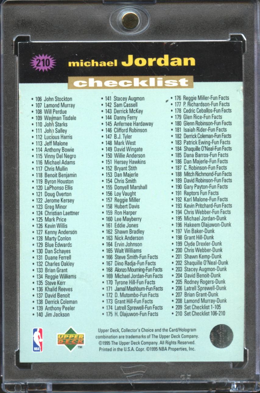Michael Jordan 1995 Upper Deck Collector's Choice Silver Signature #210 Bulls
