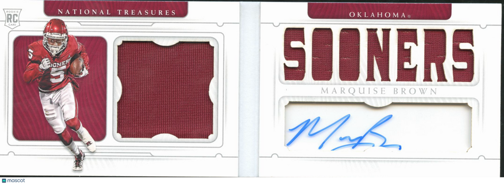Marquise Brown 2019 National Treasures Auto Autograph Booklet RC 54/80 Sooners
