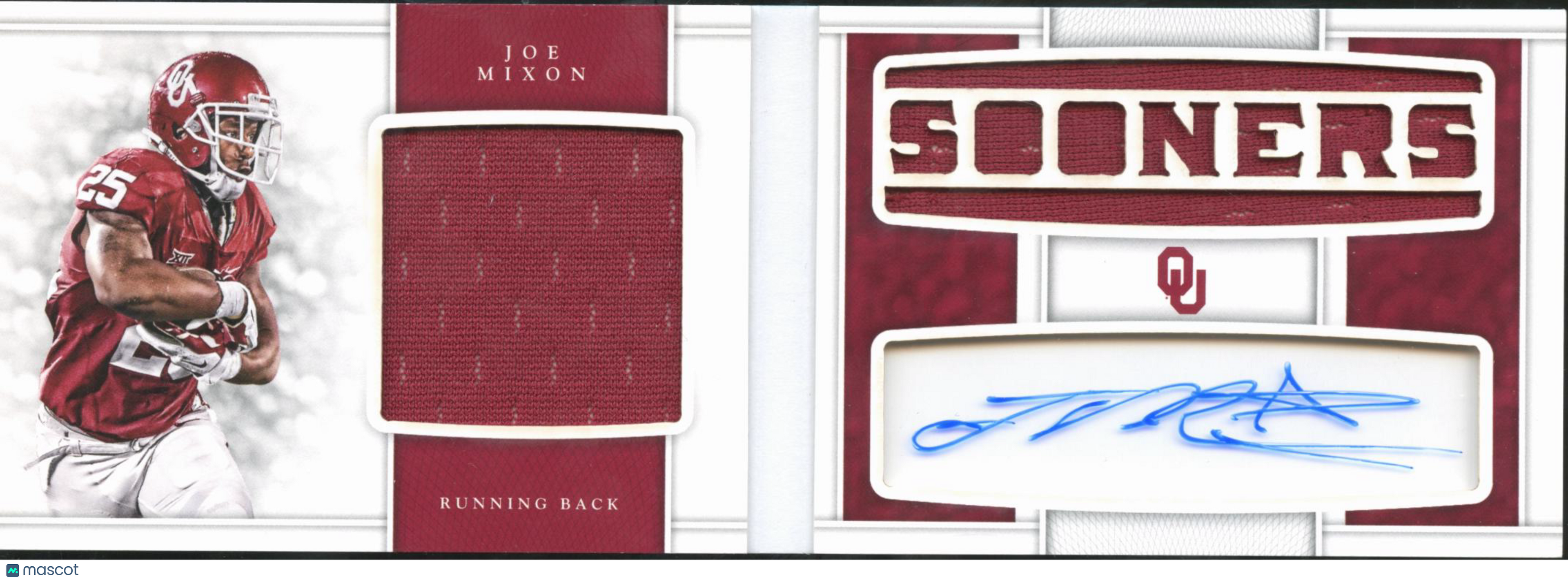Joe Mixon 2017  National Treasures Auto Autograph Booklet 38/75 Oklahoma Sooners