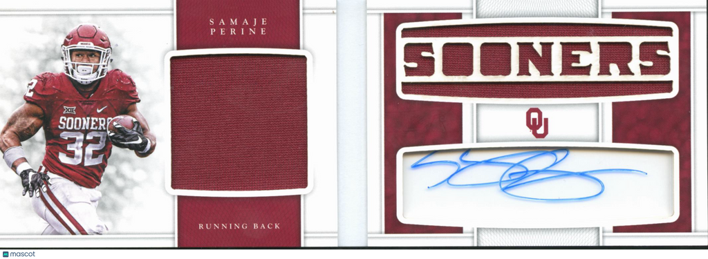 Samaje Perine 2017 National TreasuresAuto Autograph Booklet /65 Oklahoma Sooners
