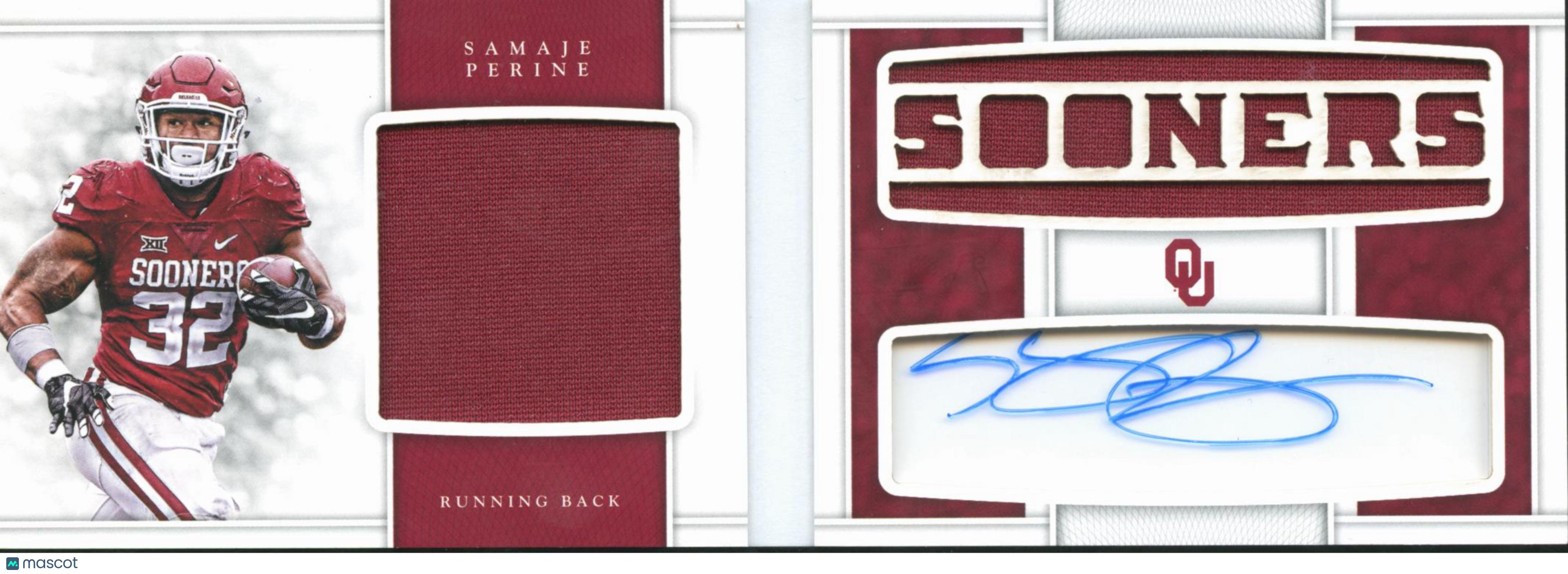 Samaje Perine 2017 National TreasuresAuto Autograph Booklet /65 Oklahoma Sooners