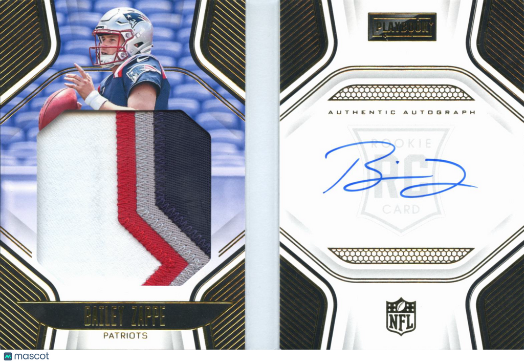 Bailey Zappe 2022 Playbook Auto Autograph Patch Booklet RC 59/99 Patriots