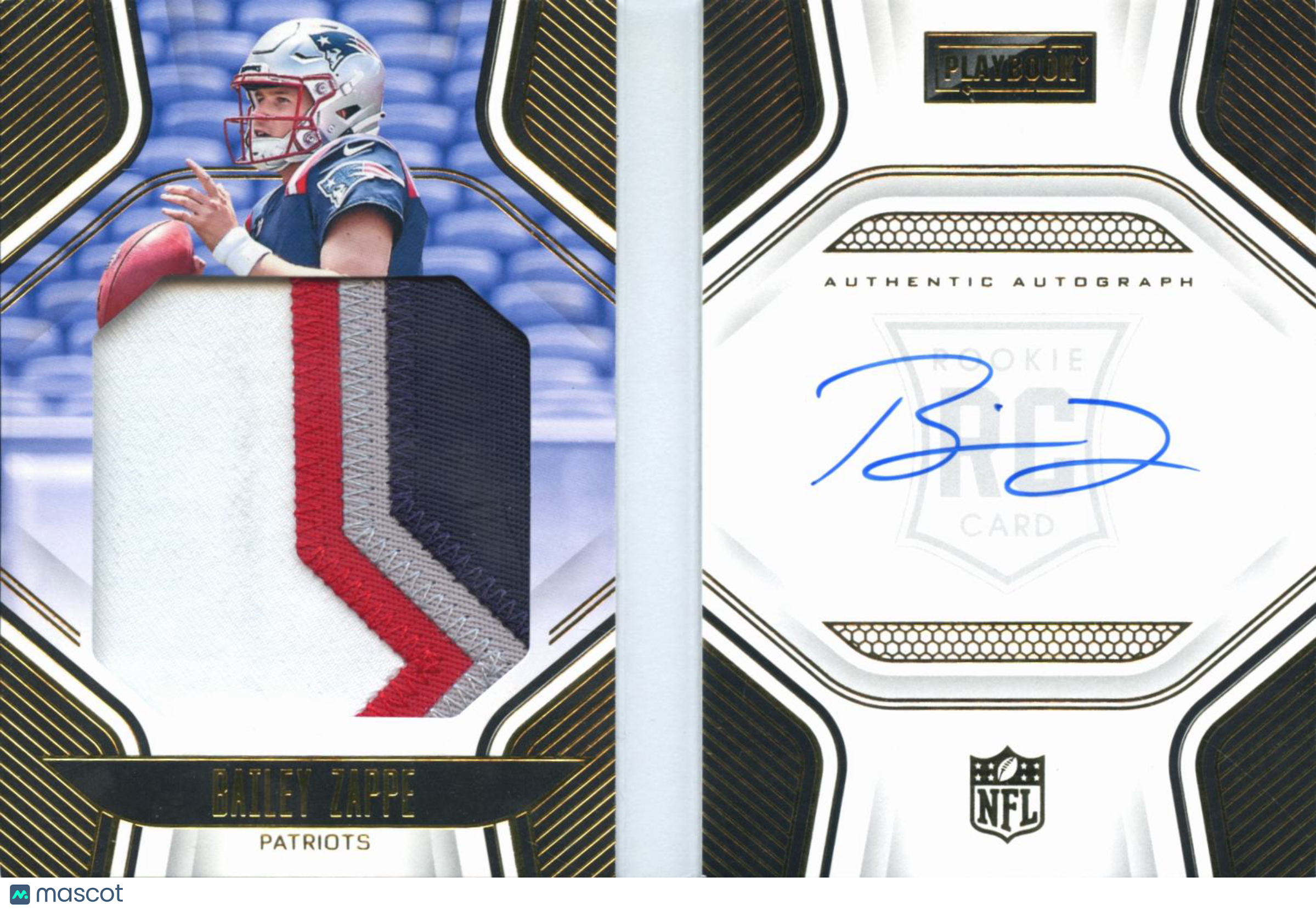 Bailey Zappe 2022 Playbook Auto Autograph Patch Booklet RC 59/99 Patriots
