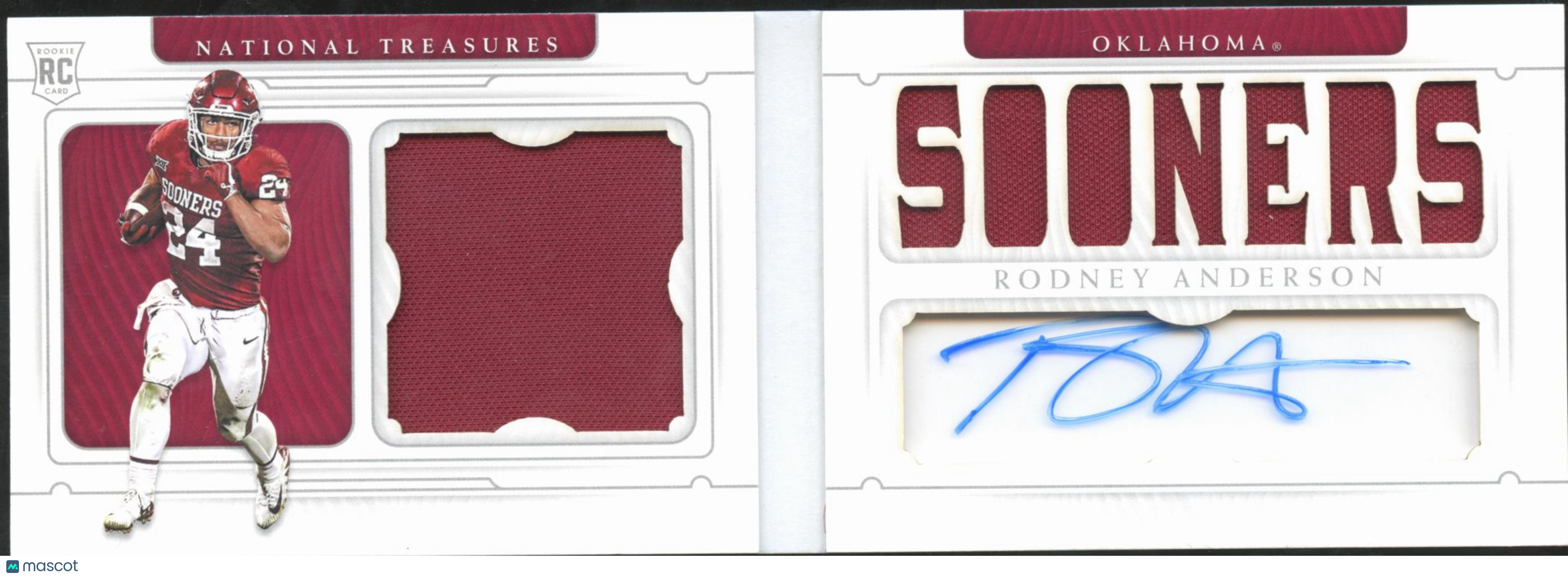 Rodney Anderson 2019 National Treasures Auto Autograph Booklet 99/99 OU Sooners