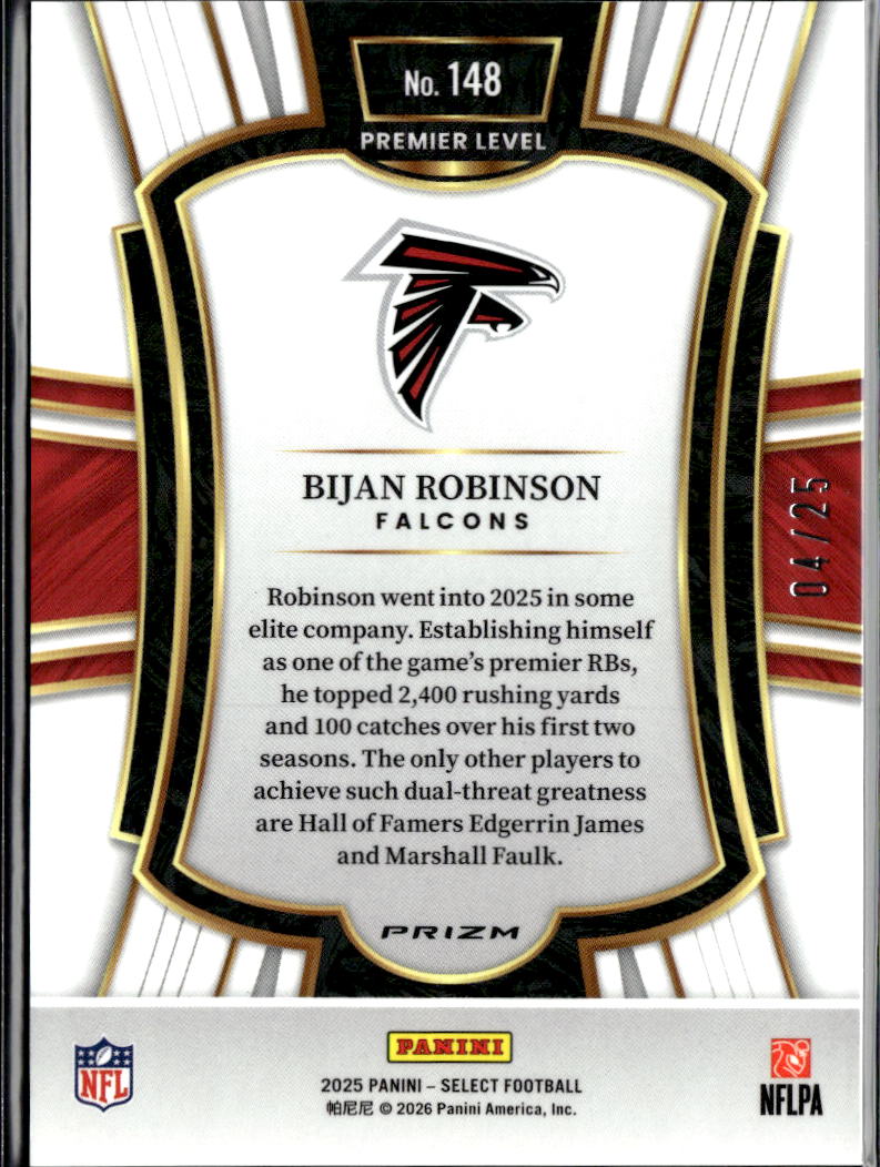 Bijan Robinson 2025 Select Tie-Dye Prizm 4/25 Atlanta Falcons