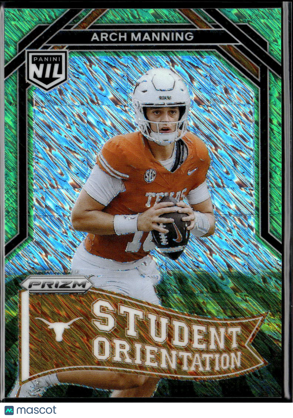 Arch Manning 2025 Prizm Student Orientation Green Shimmer RC Texas Longhorns