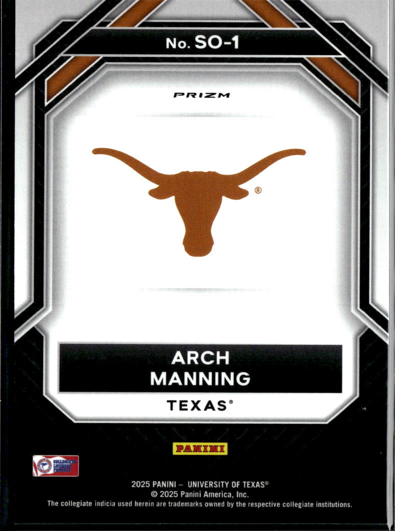 Arch Manning 2025 Prizm Student Orientation Green Shimmer RC Texas Longhorns