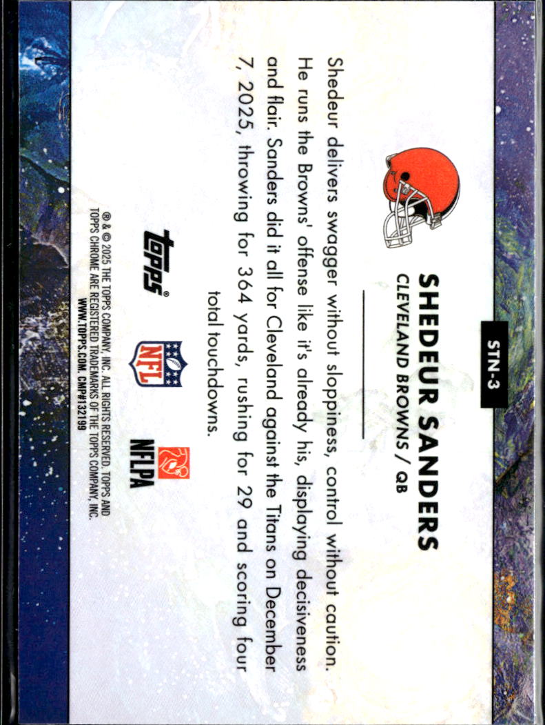 Shedeur Sanders 2025 Topps Chrome Cosmic Starry Night RC Cleveland Browns