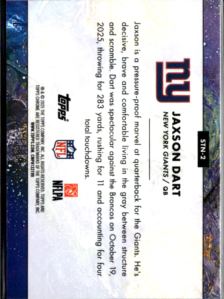 Jaxson Dart 2025 Topps Chrome Cosmic Starry Night RC New York Giants