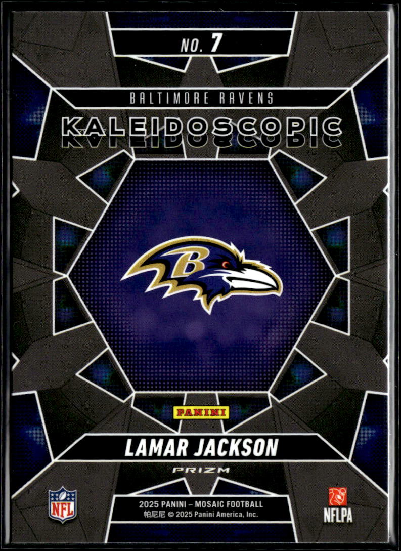 Lamar Jackson 2025 Panini Mosaic Prizm Kaleidoscopic Baltimore Ravens