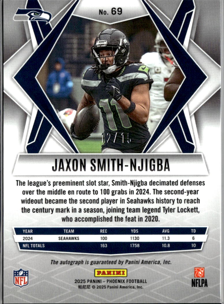 Jaxon Smith-Njigba 2025 Phoenix Auto Autograph Mojo 12/15 Seattle Seahawks