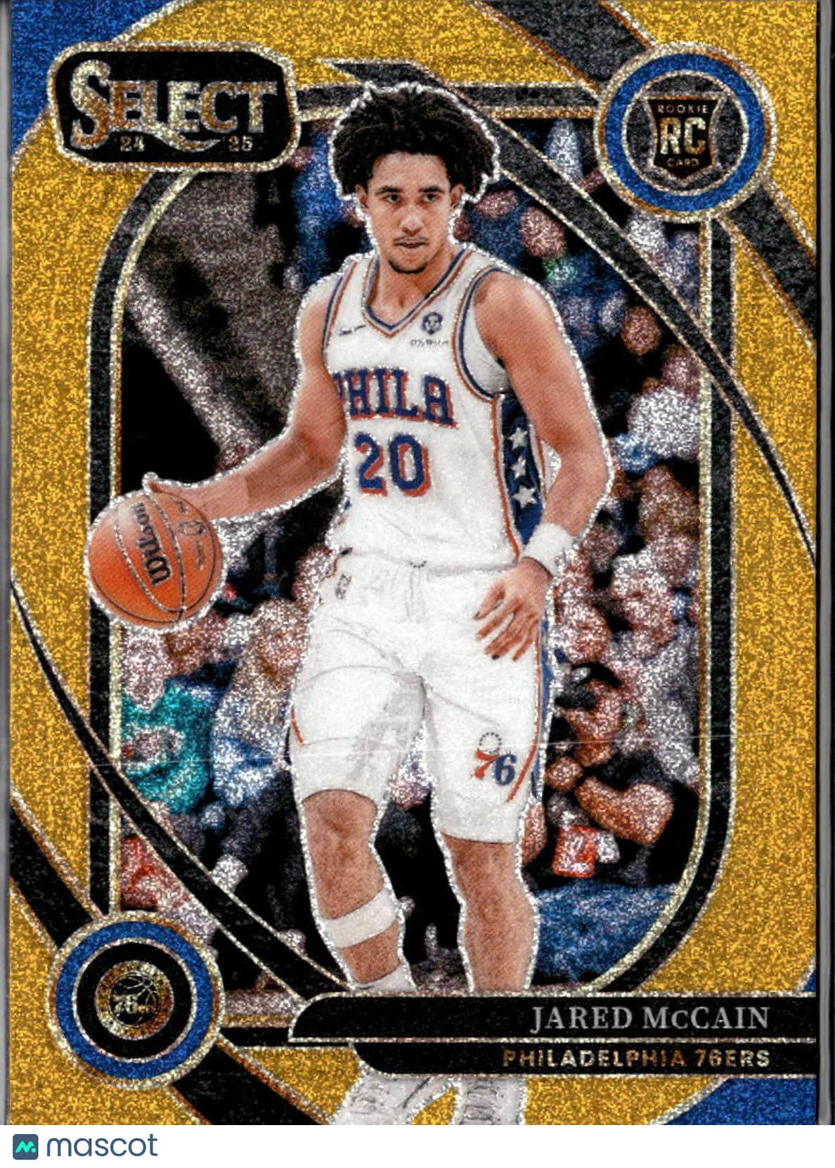 Jared McCain 2024-25 Select Courtside Gold Glitter SSP RC Philadelphia 76ers