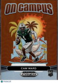 Cam Ward 2025  Prizm Draft Picks On Campus CASE HIT RC Miami Hurricanes