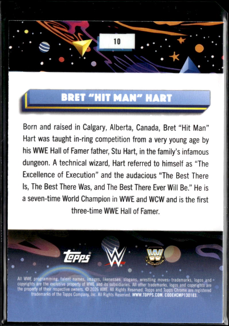 Bret "Hit Man" Hart 2026 Topps Chrome WWE Purple Refractor 122/150