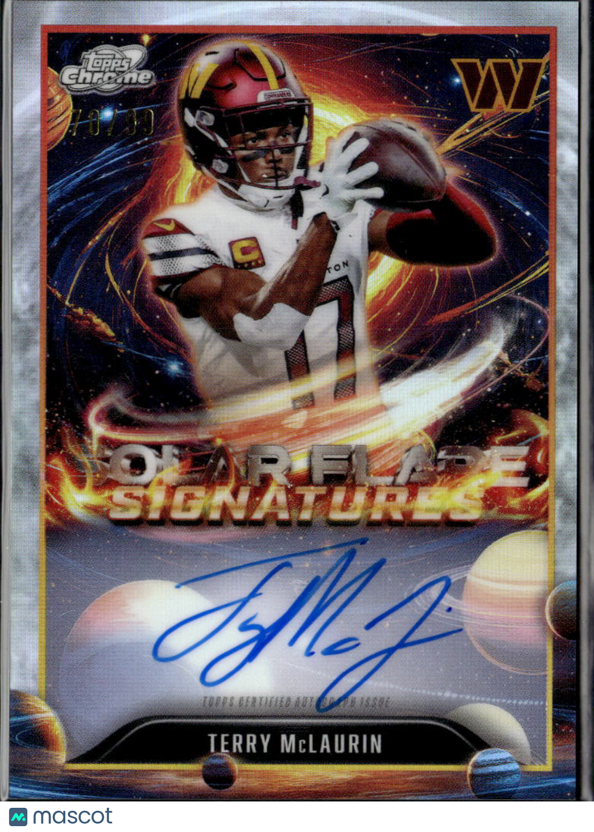 Terry McLaurin 2025 Topps Chrome Cosmic Auto Autograph 70/99 Commanders