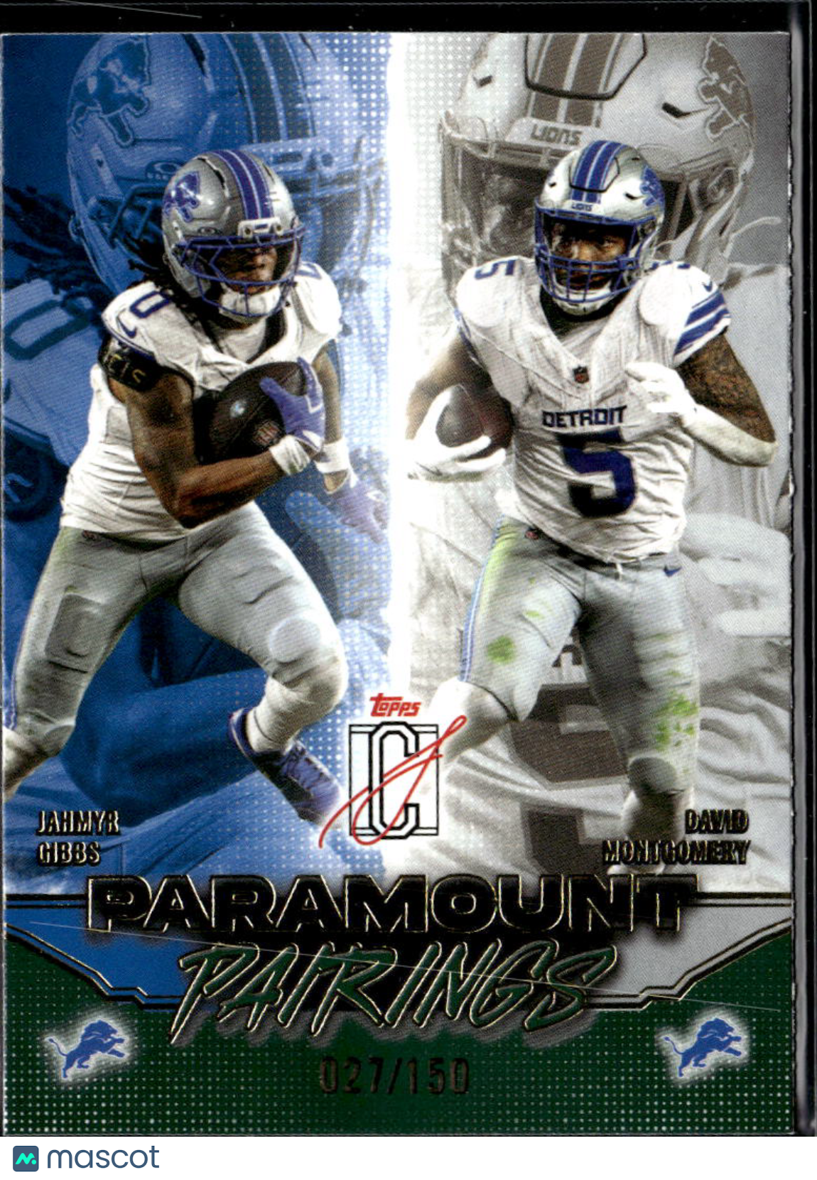 David Montgomery / Jahmyr Gibbs 2025 Topps Signature Class Pairings 27/150 Lions