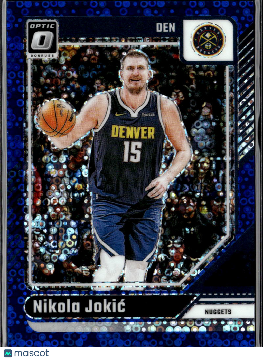 Nikola Jokic 2024-25 Optic Blue Disco Prizm 6/49 Denver Nuggets