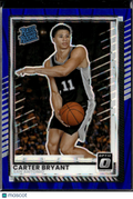 Carter Bryant 2025 Panini Donruss Optic Prizm Blue /99 San Antonio