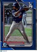 Zyhir Hope 2024 Bowman Chrome Blue Refractor RC 80/150 Los Angeles Dodgers