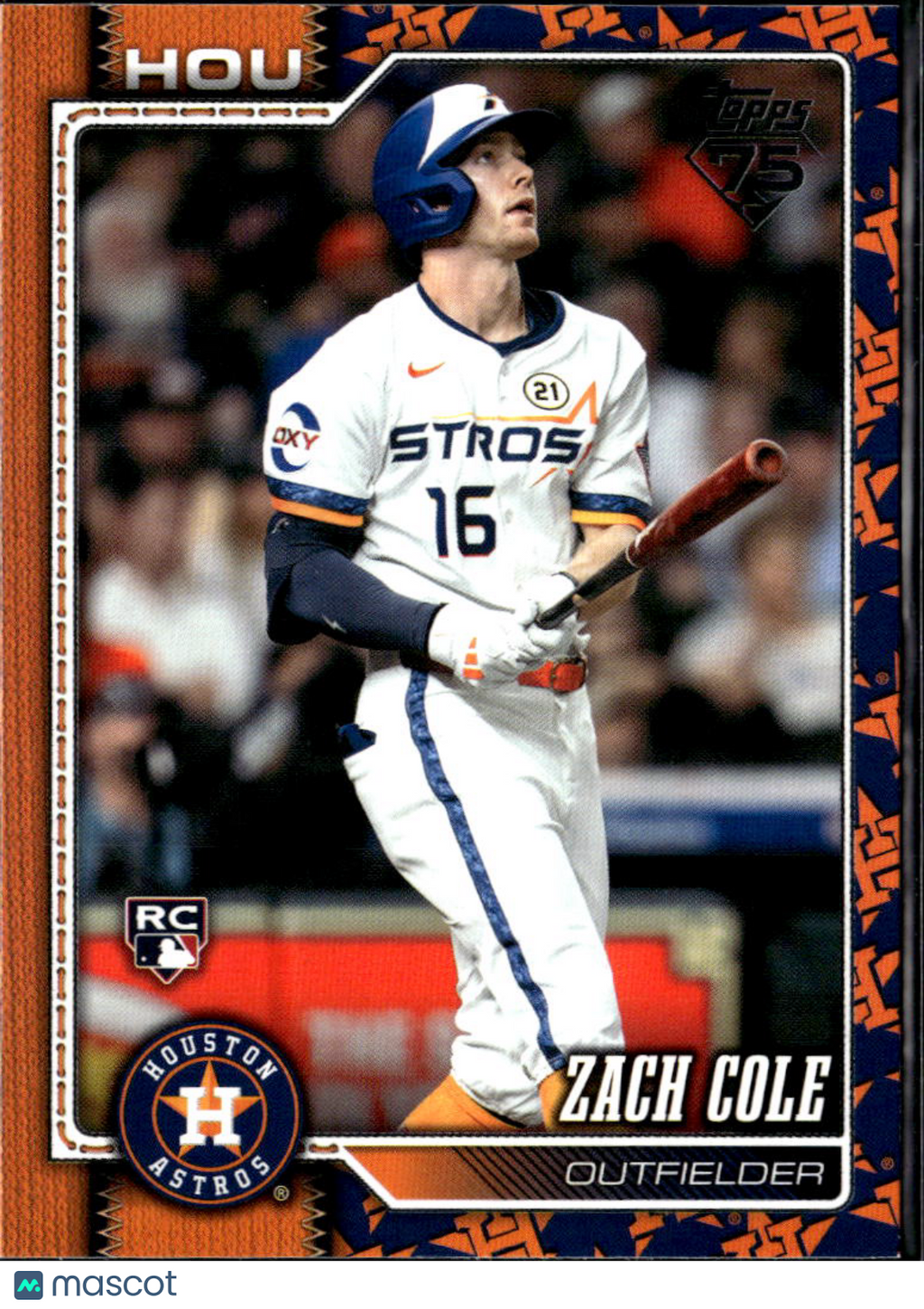 Zach Cole 2026 Topps Team Logo SSP Variation Rookie RC Houston Astros