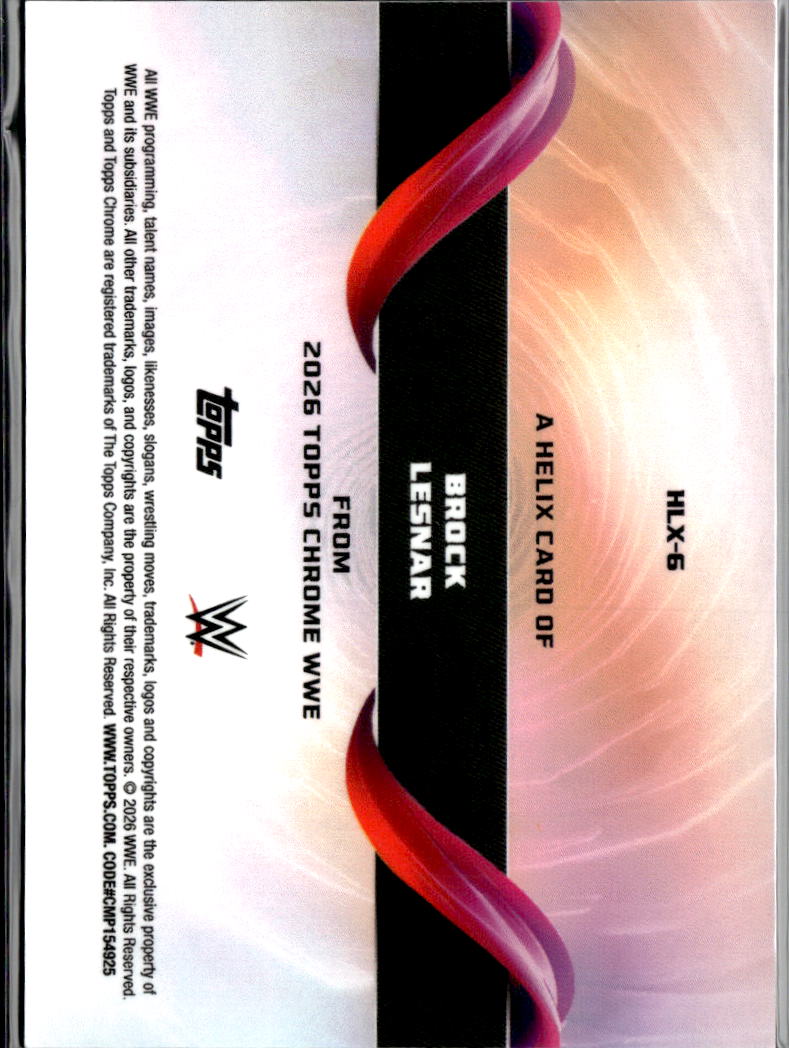 Brock Lesnar 2026 Topps Chrome WWE Helix SSP CASE HIT #6
