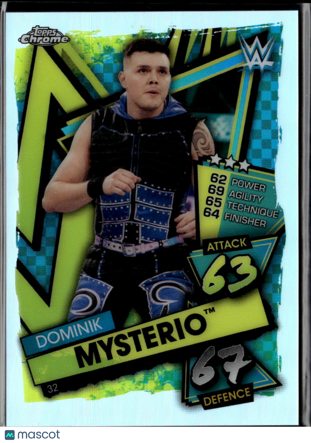 Dominik Mysterio 2021 Topps Chrome Slam Attax Refractor Rookie RC WWE