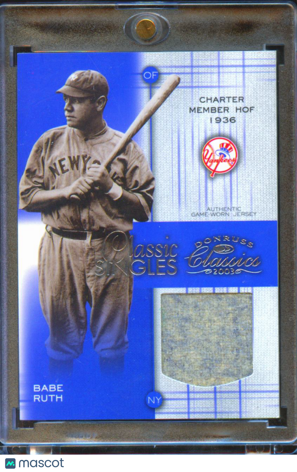 Babe Ruth 2003 Donruss Classics Game Worn Jersey Patch 33/100 New York Yankees