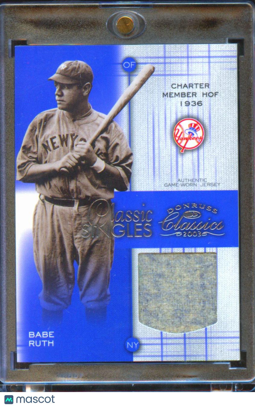 Babe Ruth 2003 Donruss Classics Game Worn Jersey Patch 33/100 New York Yankees