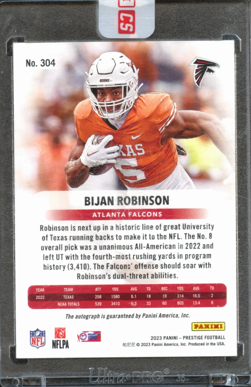 Bijan Robinson 2023 Prestige Auto Autograph RC Rookie Longhorns Falcons