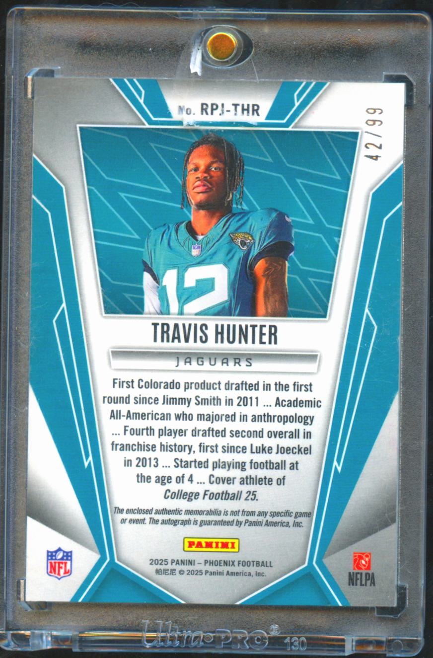 Travis Hunter 2025 Phoenix Auto Autograph Patch RC 42/99 Jacksonville Jaguars