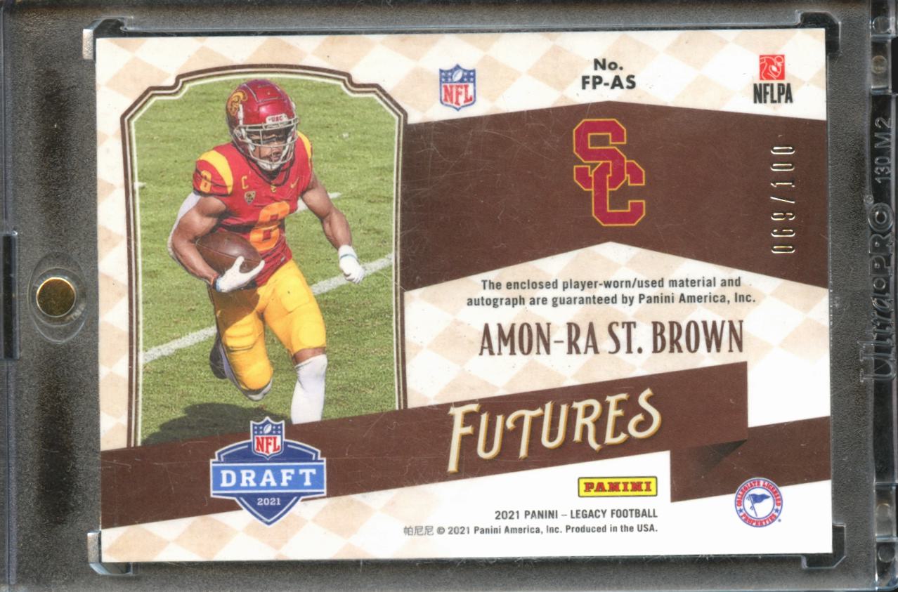Amon-Ra St. Brown 2021 Legacy Auto Autograph Patch RC 69/100 USC Trojans Lions