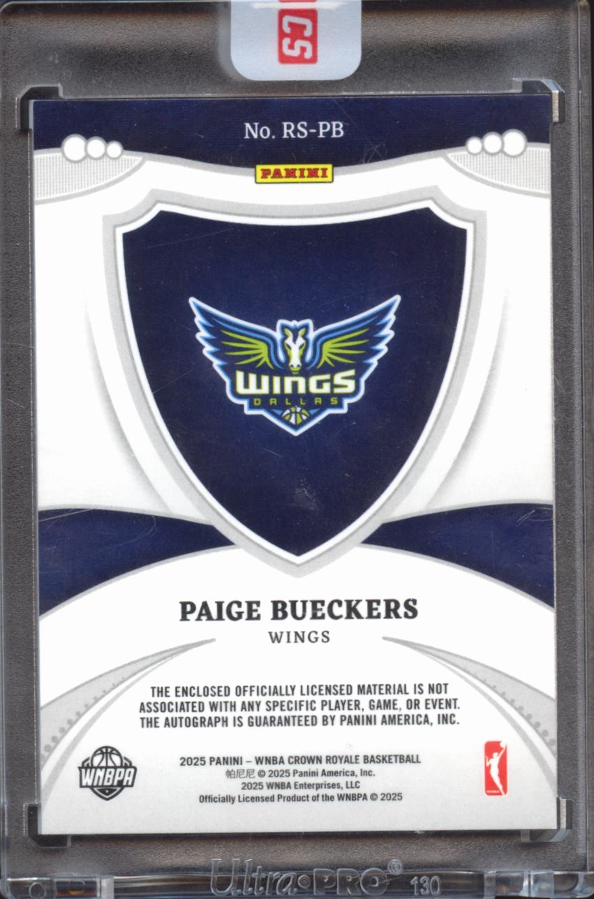 Paige Bueckers 2025 Crown Royale Auto Autograph Patch RC 33/99 Dallas Wings