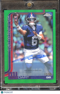Jaxson Dart 2025 Topps Chrome Auto Autograph RC Green 13/99 New York Giants