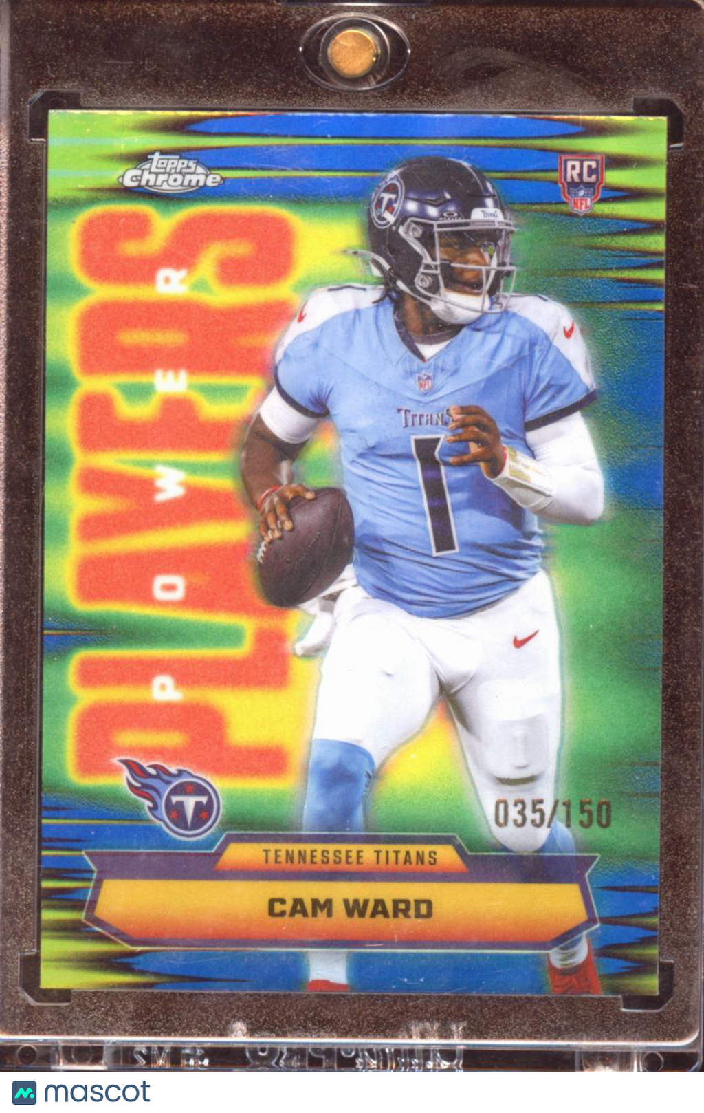 Cam Ward 2025 Topps Chrome Power Players BLUE Refractor RC 35/150 Titans