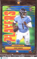 Cam Ward 2025 Topps Chrome Power Players BLUE Refractor RC 35/150 Titans