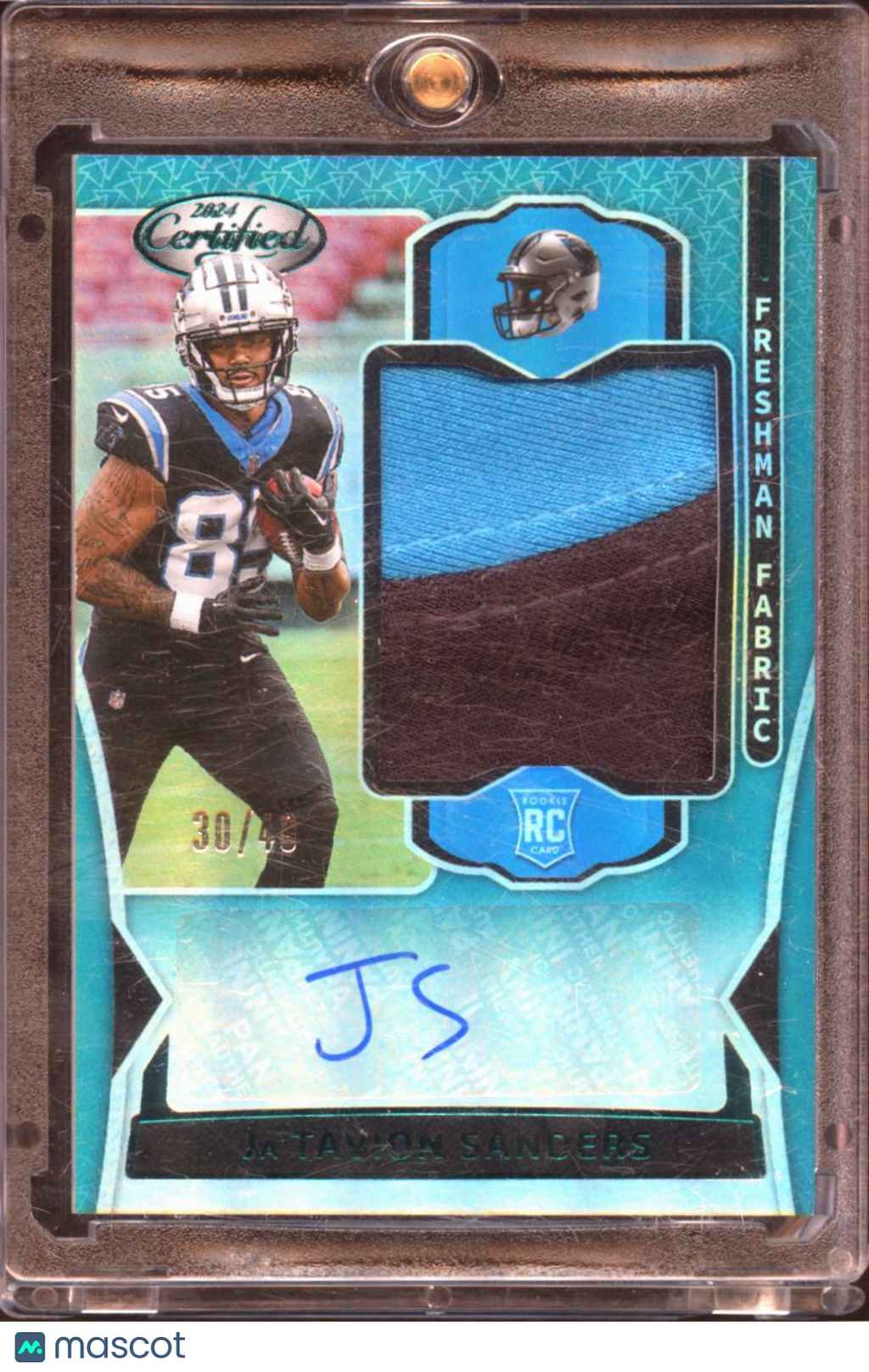 Ja'Tavion Sanders 2024 Certified Auto Autograph Patch RC 30/49 Carolina Panthers