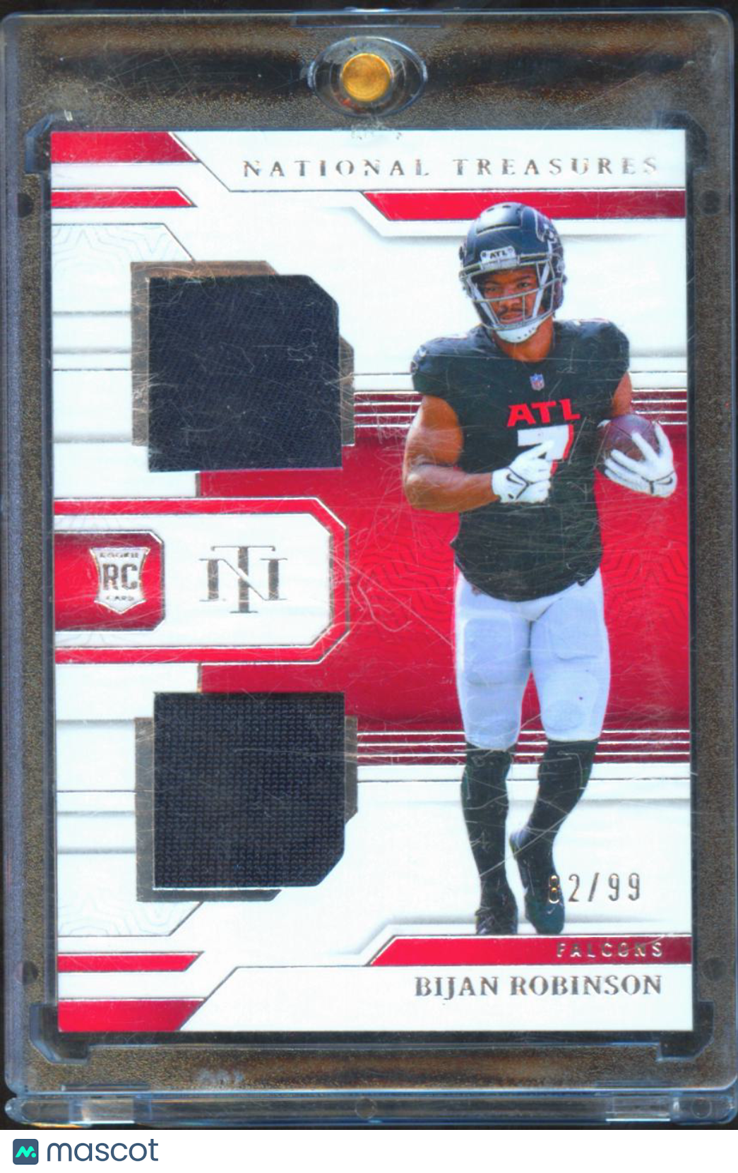 Bijan Robinson 2023 National Treasures Jersey Patch RC 82/99 Atlanta Falcons