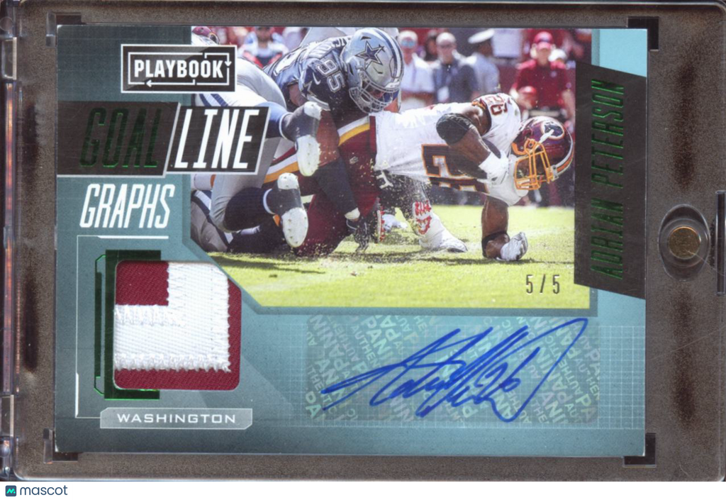 Adrian Peterson 2020 Playbook Auto Autograph Patch 5/5 Washington Comanders
