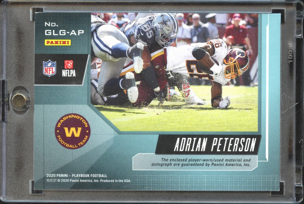 Adrian Peterson 2020 Playbook Auto Autograph Patch 5/5 Washington Comanders