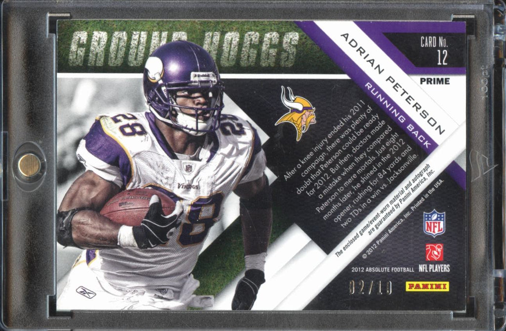 Adrian Peterson 2012 Absolute Auto Autograph Game Worn Patch 2/10 Vikings