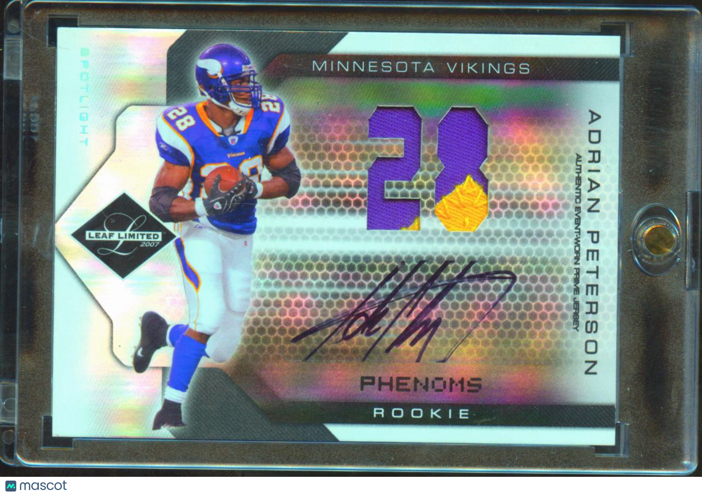 Adrian Peterson 2007 Leaf Limited Auto Autograph Patch RC 37/49 Vikings